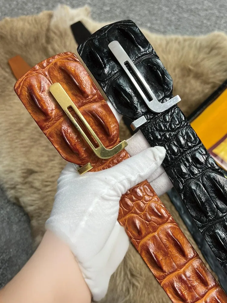 Personality Handmade Men Genuine Leather Waistband New High Quality Office Men Business Casual Fashion Crocodile Leather Belts