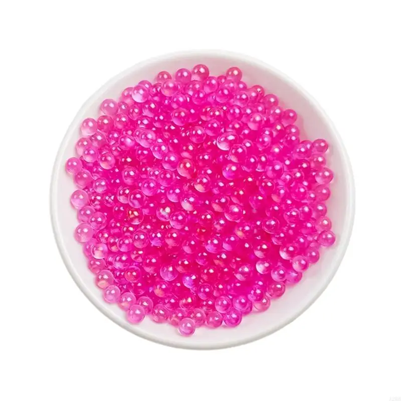 Gift Box Filler Glass Beads 5 Mm, Translucent Round Decors Beads for Table Styling, Vases Displays, and Crafts A2BB