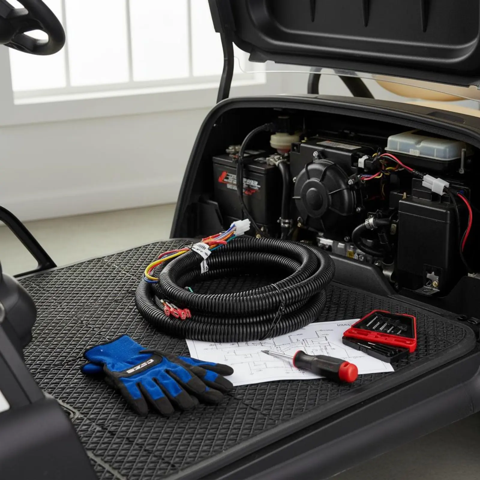 ezgo-power-drive-system-wiring-harness-plug-and-play-ezgo-power-drive-system-harness-vehicle-part-insulated-copper-core