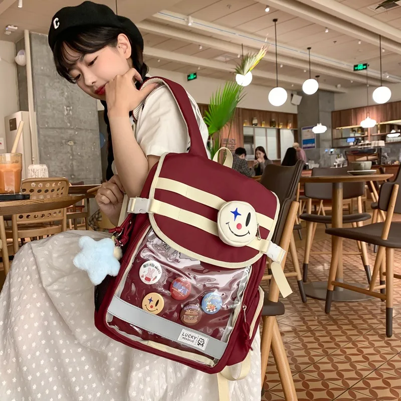 Ita Backpacks for Teenage Preppy Style Canvas Transparent School Bag High-capacity Girls Rucksack Cute Display Bolsas Сумка