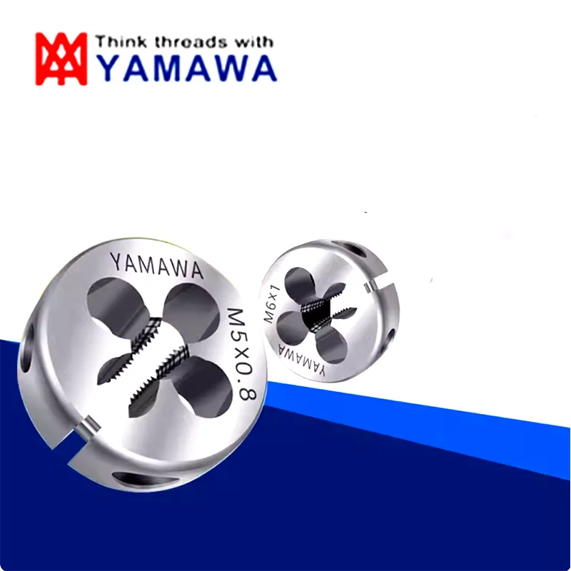 Japan 1PCS YAMAWA Original HSSE Left Hand Round Die UNC UNF 3-48L 4-40L 6-32L 8-32L 10-24L 1/4 3/8 Machine Screw Threading Dies