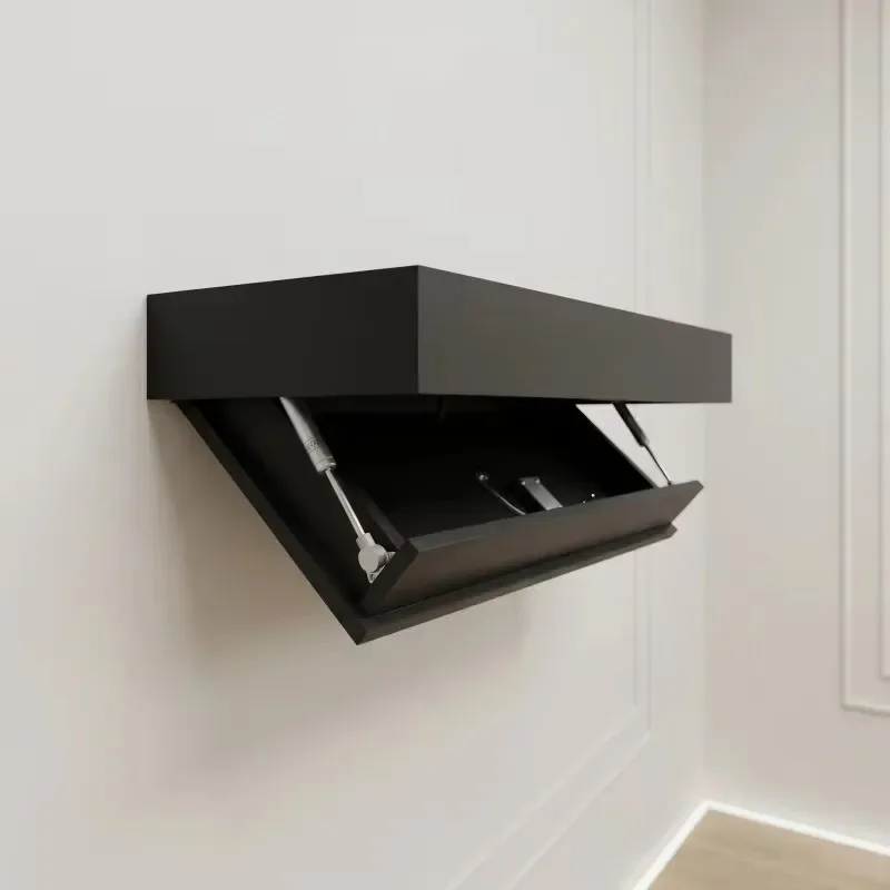 Custom Hidden Waterproof Modern Wood Shelves with RFID NFC Locks Secret Storage Drawers and Secure Racks