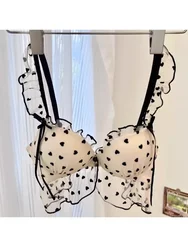 MOYISU Korean Style Wireless Lace Lingerie Set for Small Breasts Women Sexy Pure Desire Sweet Cute Bra Network Love Design