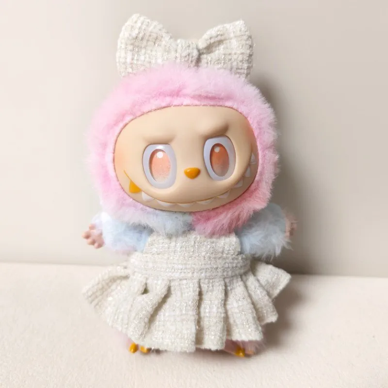 

Labubus V1 V2 15/17 см мини-кукла, комплект роскошной одежды, повязка на голову с бантом, платье, наряд для сидения, игровая одежда, аксессуары для кукол