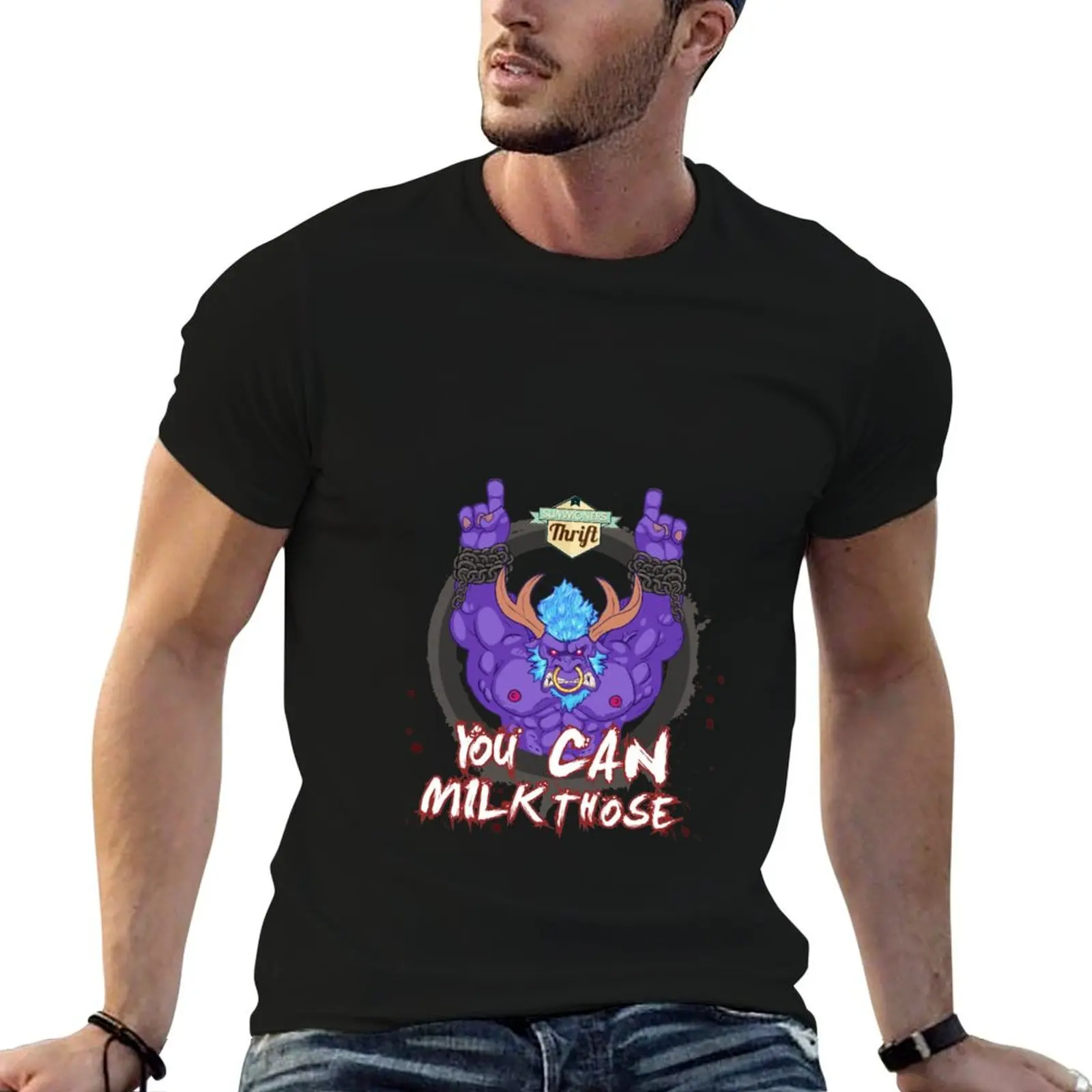 Alistar - you can milk those T-Shirt for a boy essential t shirt vintage anime shirt men clothings