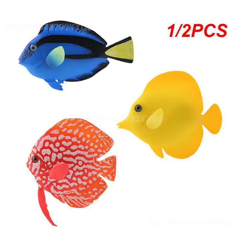 1/2PCS Silicone Fake Fish Easy To Clean Glow In The Dark Durable And Safe Unique Design Eye Catching Decoration Fake Fish