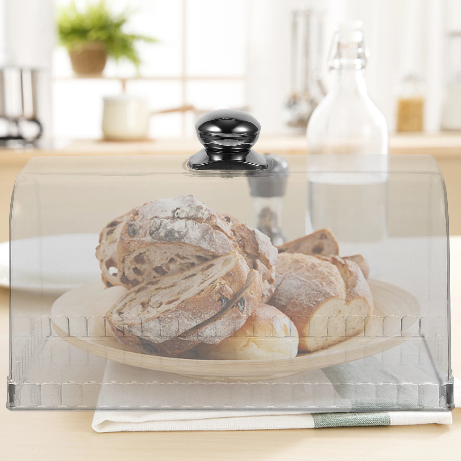 

Transparent Cake Domes Food Cover Clear Dessert Protective Plastic Stainless Steel Premium Sturdy Long Lasting Home Restaurant