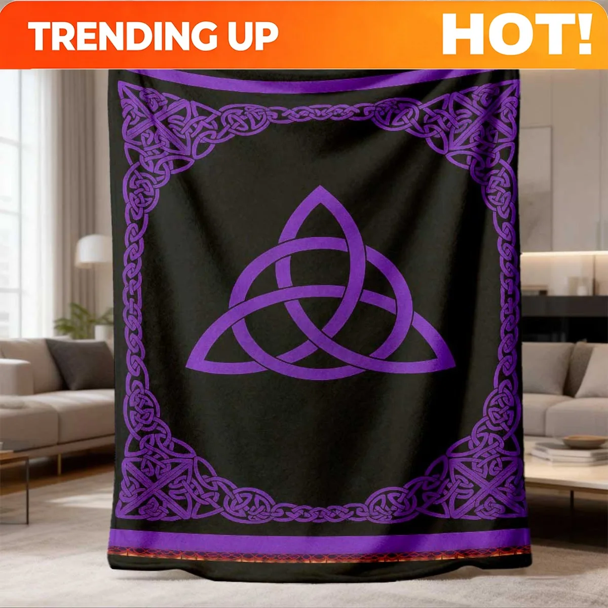 Customize 2026 New Arrival Flannel Blanket 1pc Cozy Flannel Blanket with Irish Celtic Knot Design Soft, Warm, and Versatile Thro
