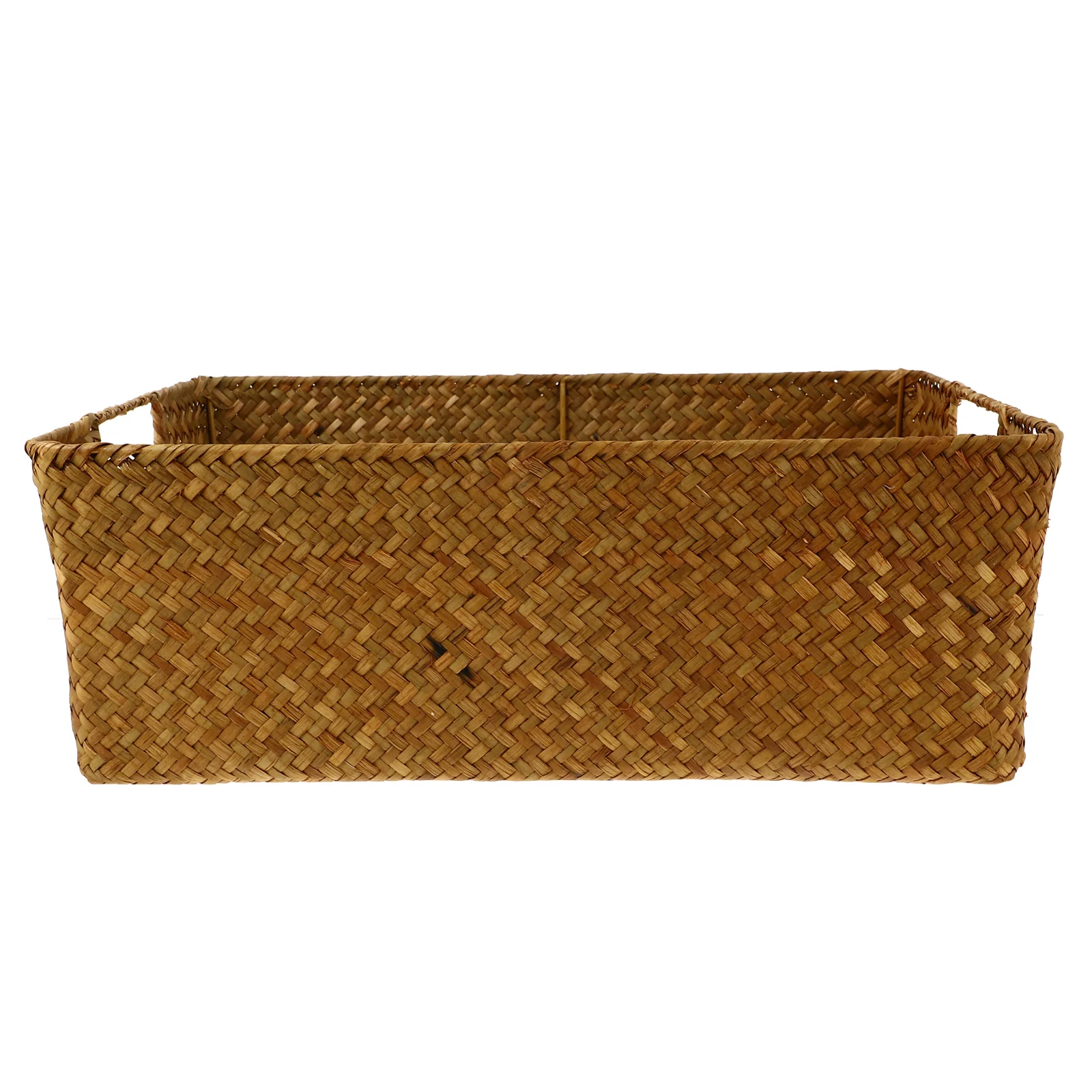 Basket Storage Baskets Wicker Woven Seagrass Rattan Organizer Fruit Bins Bin Hamper Seaweed Large Rectangular Serving Box