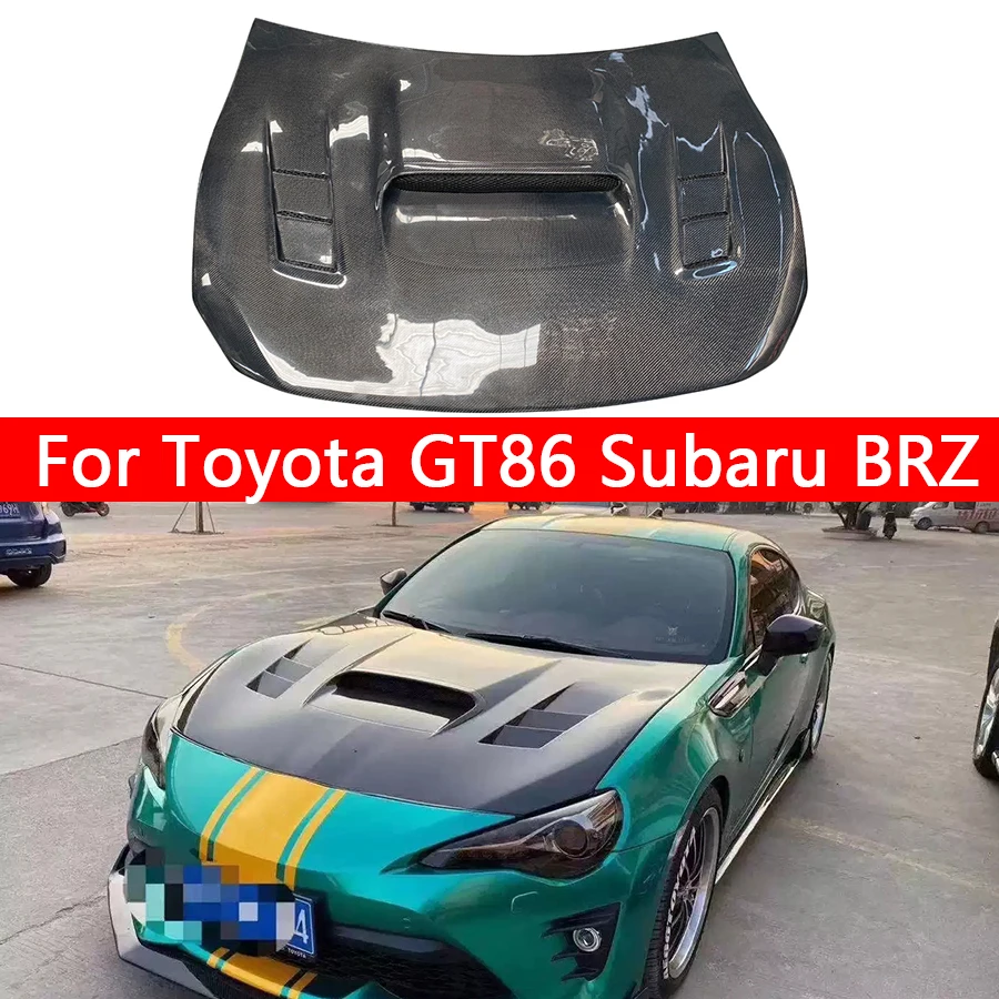 

Крышка из углеродного волокна для Toyota GT86 Subaru BRZ 2012-2018, крышка двигателя, крышка головной убор автомобиля, вырез, охлаждение, передняя крышка VRS Style