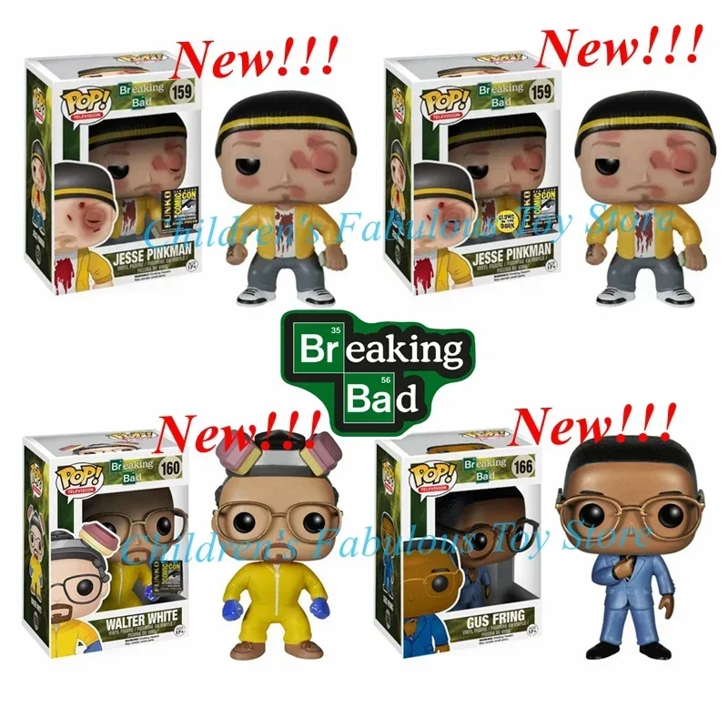 New FUNKO POP Breaking Bad Jesse Pinkman #159 Limited Walter White #160 Fring #166 Vinyl Action Figures Model Toys for kids