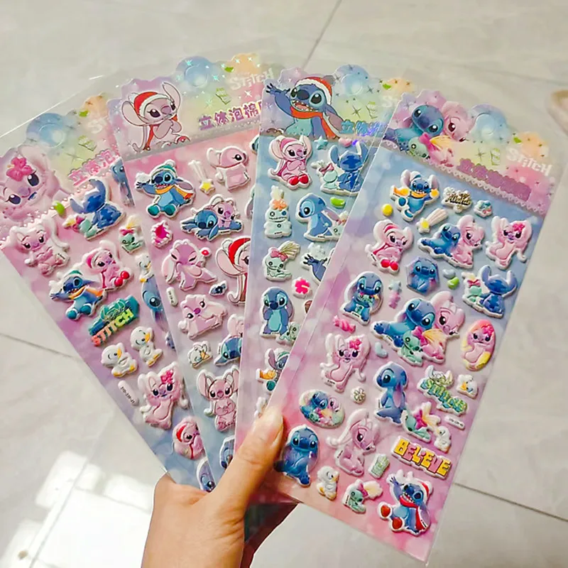 NEW Disney Anime Stitch Bubble stickers Stitch Children's cartoon 3d stickers kids Birthday party stereo stickers toys gifts