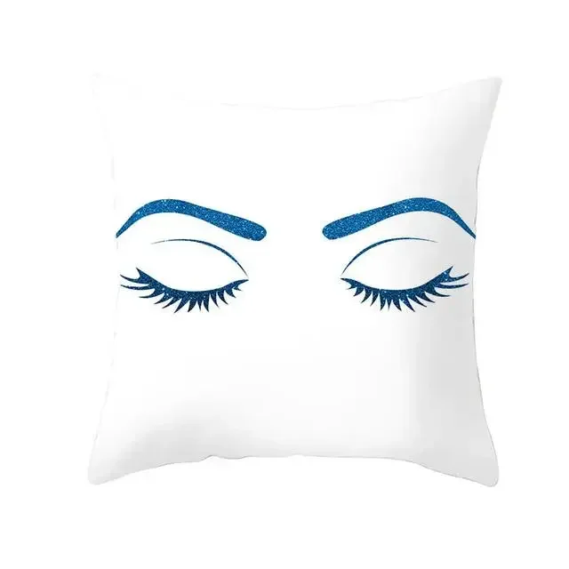 Cushion Cover Eyelash Fashion Decoration Pillow Case   Polyester Funda Cojin Sofa Home