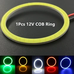 1 Pcs DC 12V COB LED Headlight Angel Eyes Bulb Halo Ring Lamp Car Daytime Running Light DRL Fog Light White Decorative Lights