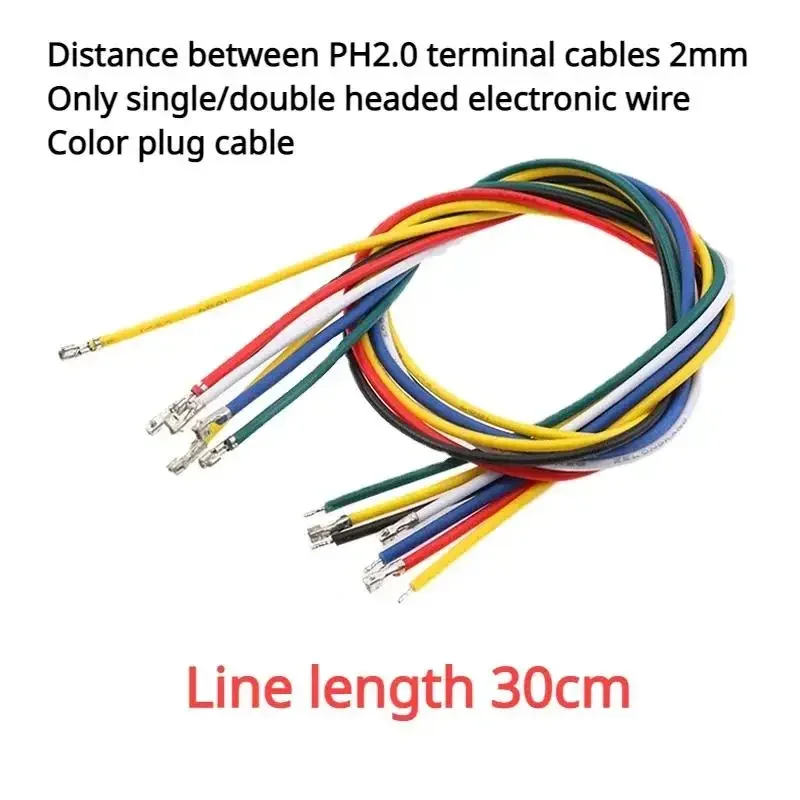 

PH2.0 terminal line spacing 2mm only terminal single-ended double-ended electronic wire color plug connection line length 30cm.