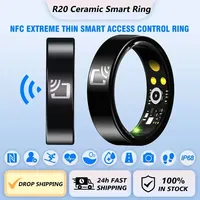 R20 NFC Access Control Smart Ring Ceramic Sheel 7mm Ultra Thin Ring Fitness Tracker IP68 Waterproof Health Monitor Finger Ring