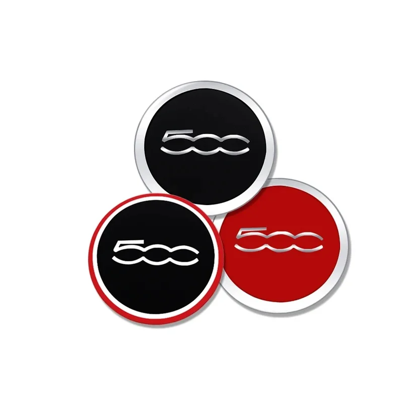 4Pcs 56mm 500 Emblem Car Wheel Center Cover Stickers Hub Cap Decal For Abarth Fiat 500X 500L 500E 500C Accessories