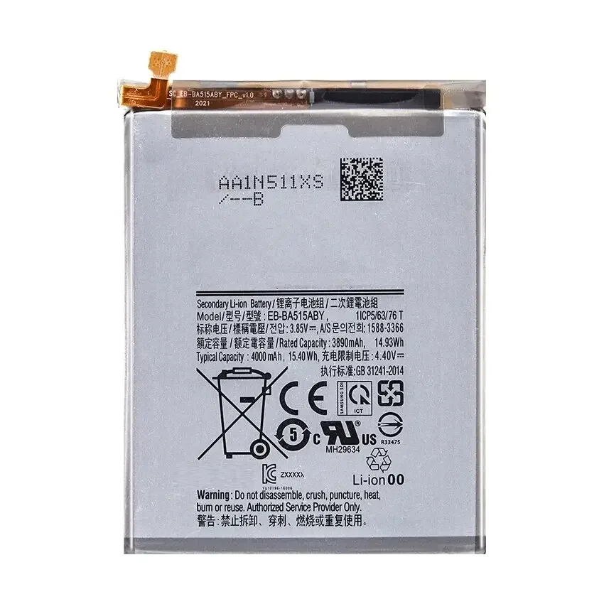 Bateria EB-BA515ABY 4000mAh Mobile Phone Batteries For Samsung Galaxy A51 SM-A515 SM-A515F/DSM Smartphone Battery