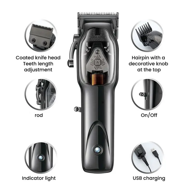 ماكينة قص الشعر اللاسلكية من ABBZ، ماكينة قص الشعر الكهربائية الاحترافية للرجال