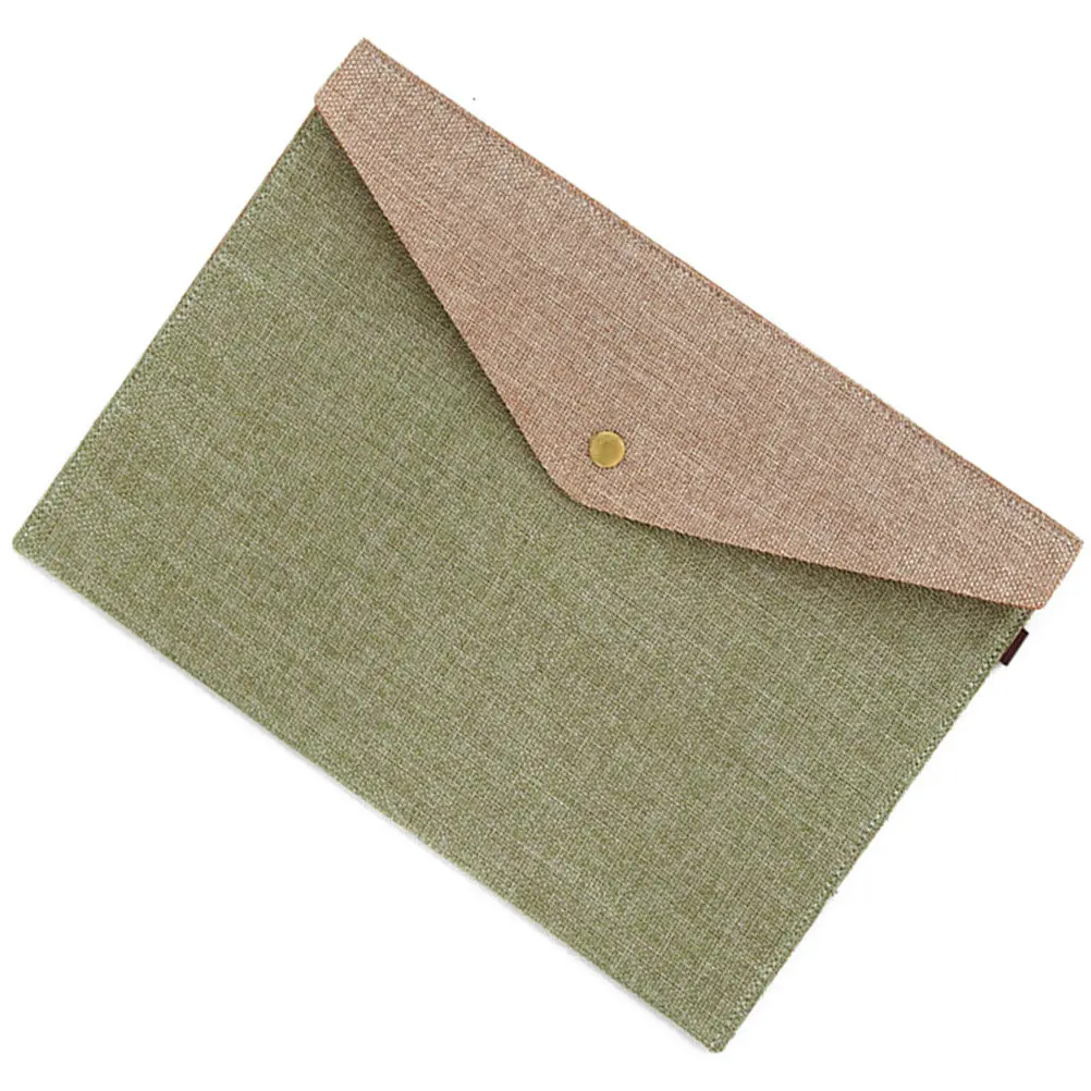 

Premium Thick Felt Expanding File Folder 33x23cm Army Green Document Holder with Snap Button Closure for Files Papers Phones