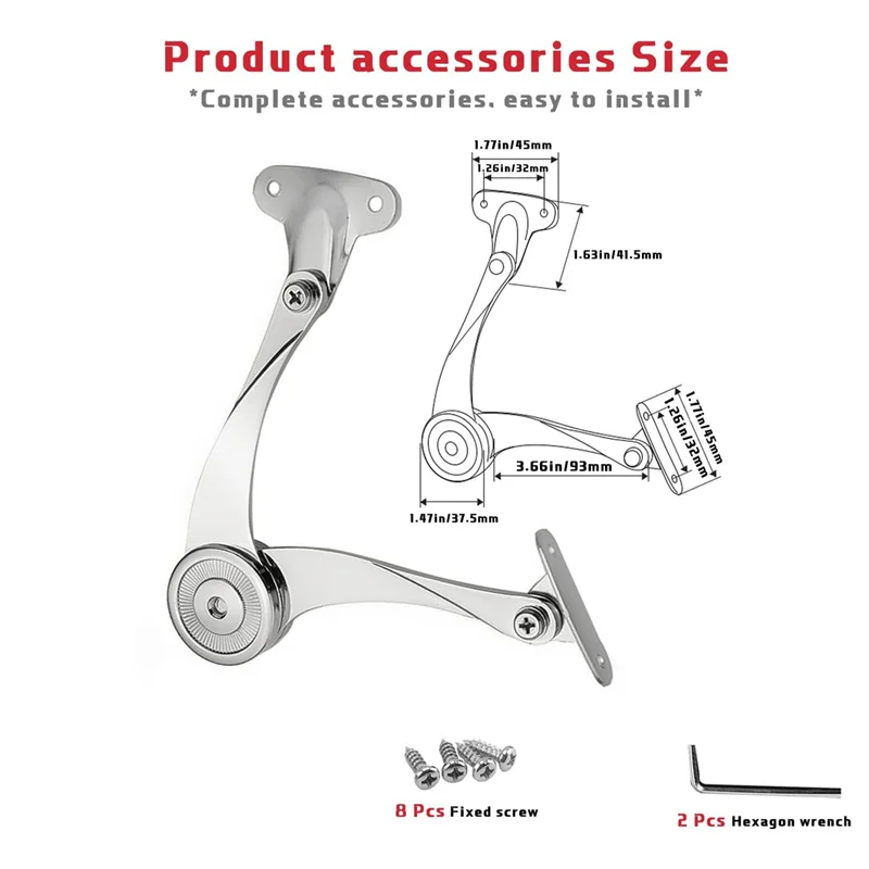2-delige doosscharnieren Heavy Duty verstelbare lift- en hogere scharnieren Kastdeursteunscharnier-AA26