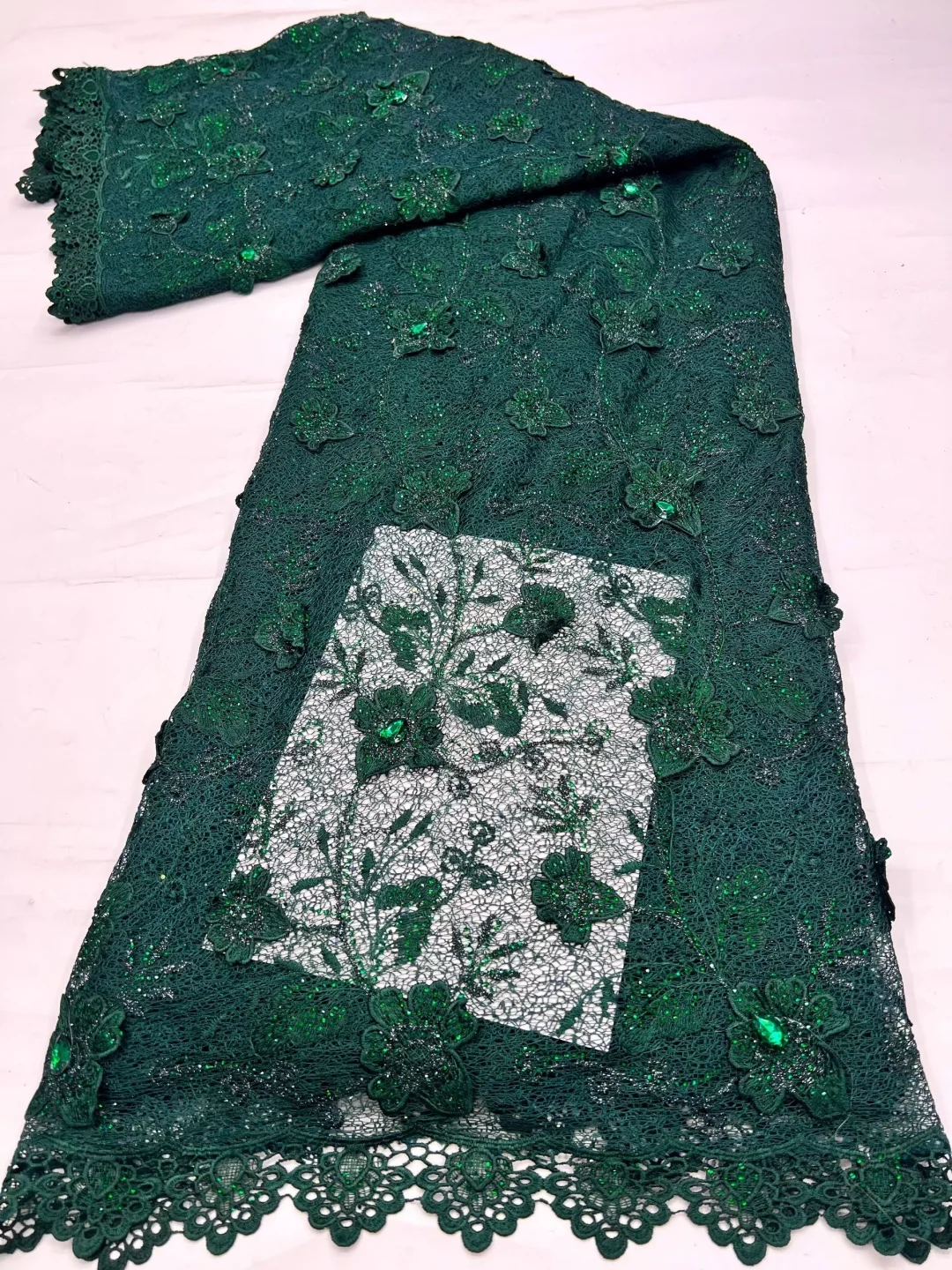 

2026 High Quality Pink African 3D Applique Embroidery Lace Guipure Cord Lace Fabric Nigeria Water Soluble Lace Fabric For Dress