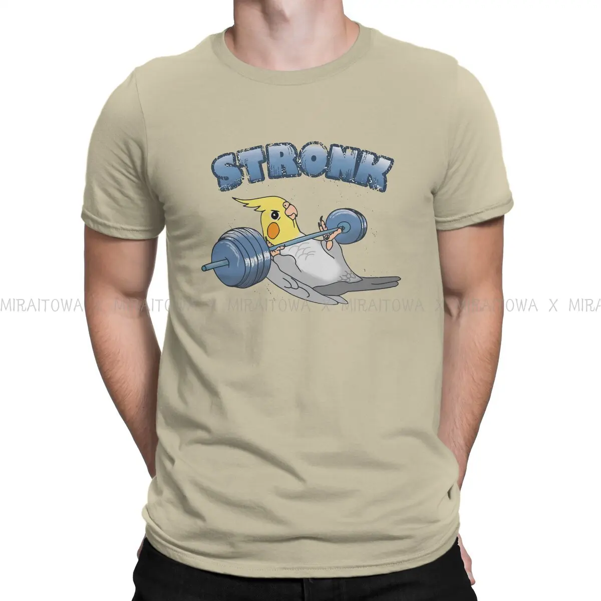 Fitness Parrot Workout  Animal Parrots Cockatiel Doodle Men T Shirt Vintage Graphic Loose O-Neck TShirt Harajuku Clothes