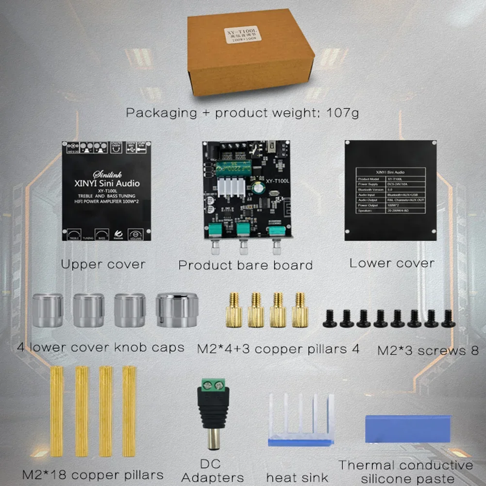 TPA3116D2 BT 5.0 Home Theater Amplifiers 2x100W Stereo Amp Board Speaker Stereo Audio AMP Stereo Treble And Bass Adjustment