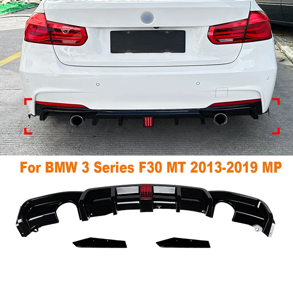 

Modification Car Styling Accessories For BMW 3 Series F30 MT 2013-2019 MP Rear Lip Rear Bumper Lip Diffuser Spoiler With Lights