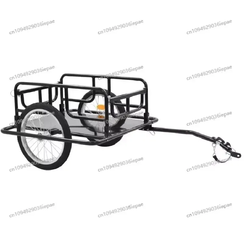 Bicycle Cargo Trailer, Foldable, Steel Aluminum Carriage, Shopping Cart, Large Capacity Luggage Storage Car