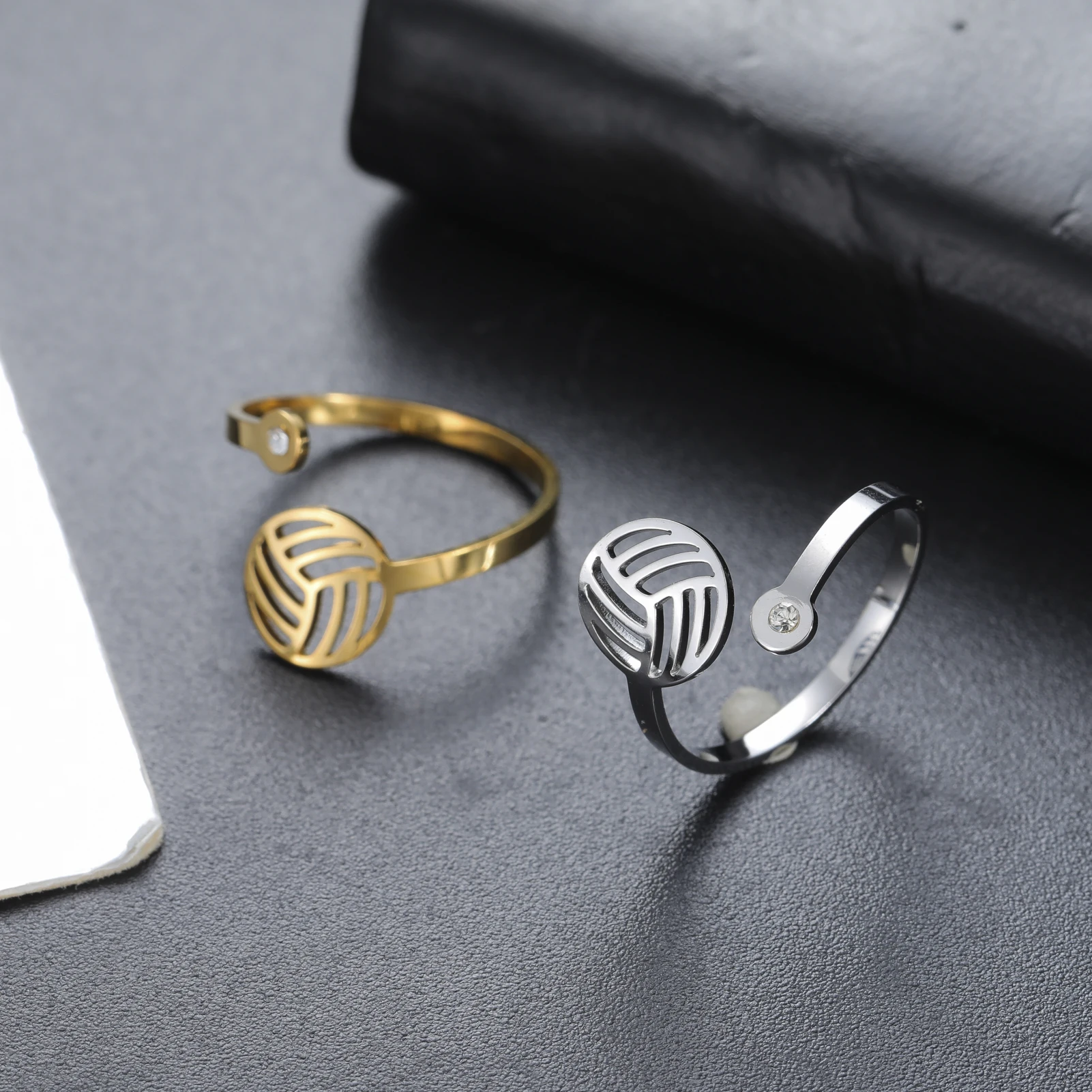 Fashion Adjustable Volleyball Ring I Love Volleyball Jewelry Gifts for Teens Adjustable Sports Jewelry Gifts for Daughter Sports