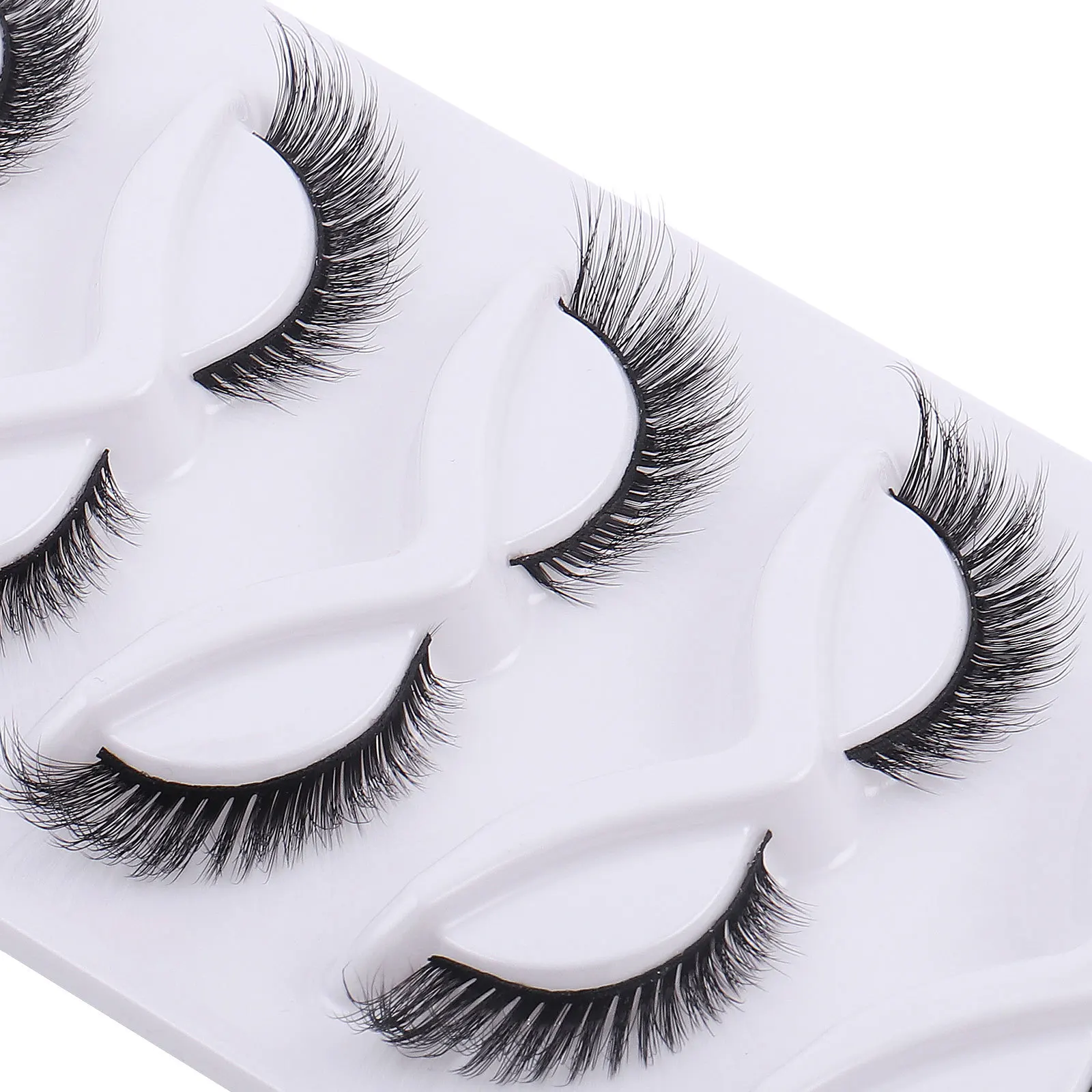 Katzenauge Wimpern 3d natürliche falsche Wimpern flauschiges weiches Kreuz 5 Paar Manga Wimpern wispy natürliche Wimpern verlängerung Make-up