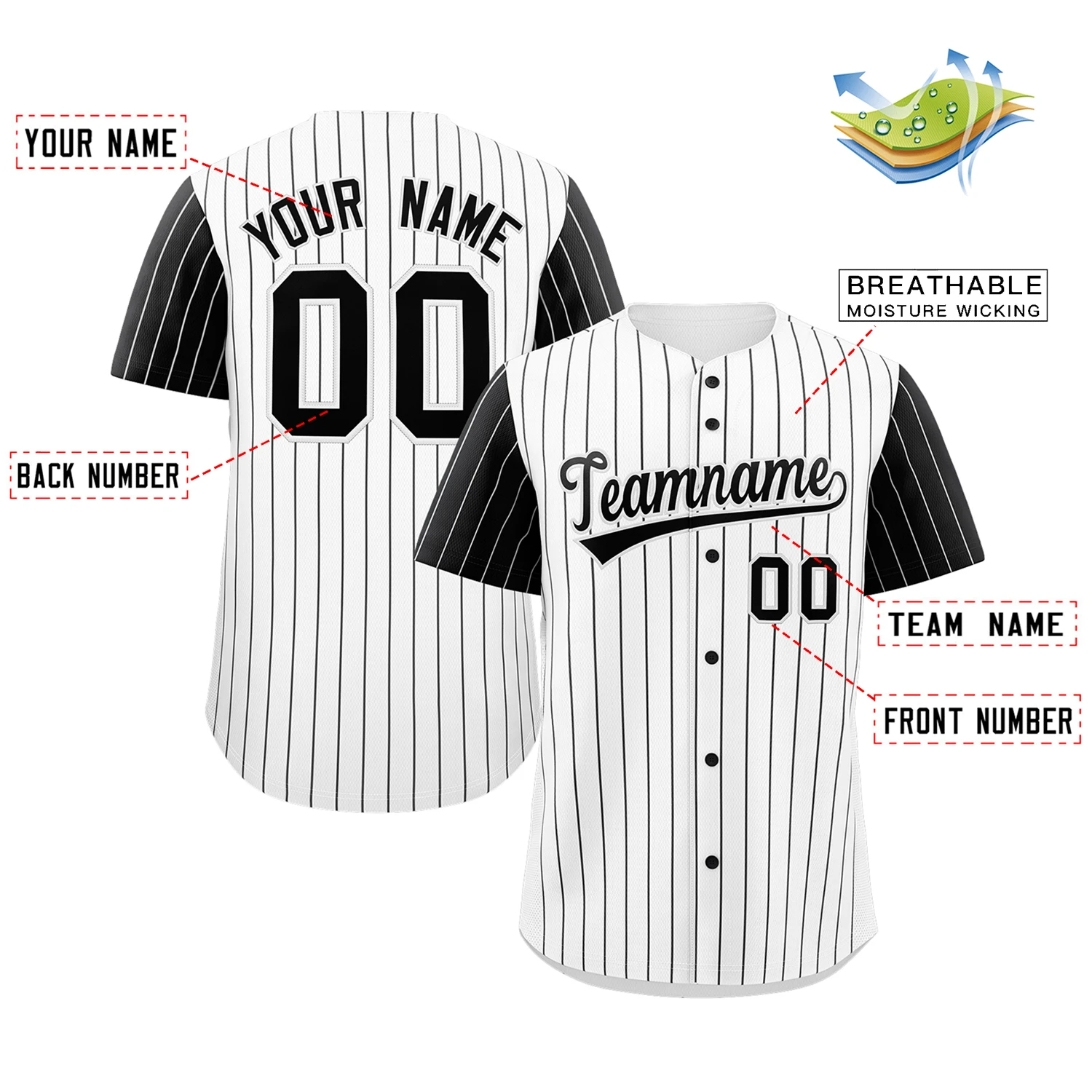 Personalzied Baseball Jersey Pinstripe Printed Team Name Number Sport T-Shirt for Men/Boy Outfits Jersey