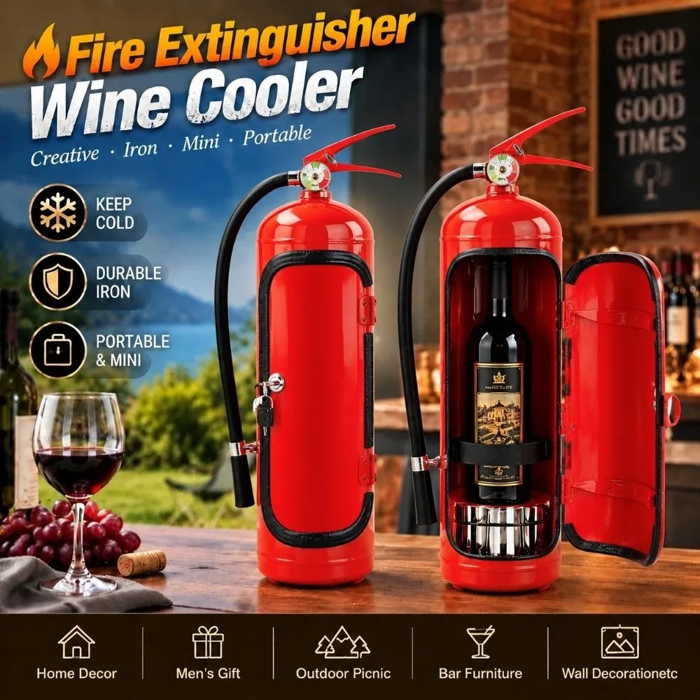 Unique Shape Wine Storage Boxes Iron Mini Wine Cooler Lockable Novelty Wine Bottle Rack Home Decor