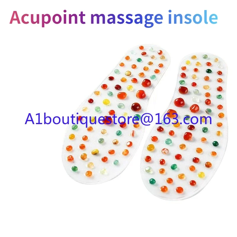 Natural agate stone acupressure plate foot massage pad meridians dredge the sole of the foot acupressure insole.