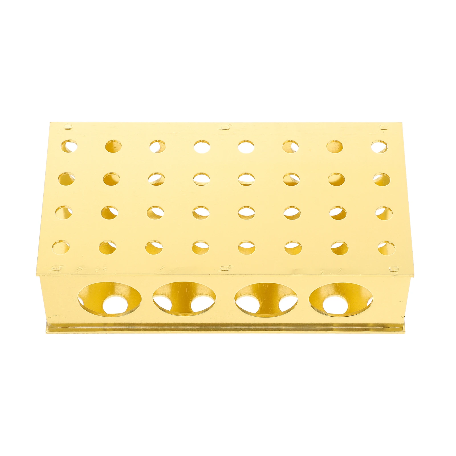 

MultiHoleTestTubeRack GoldenAluminum TubeStorage LaboratoryEquipment Scientists MetalTestTubeRack