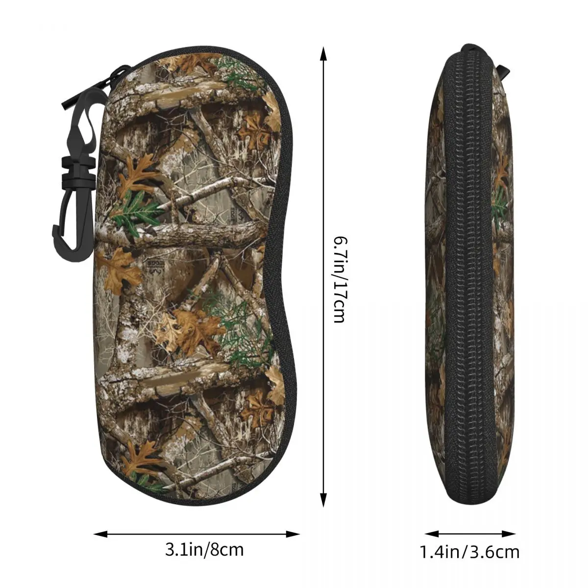 مخصص شجرة حقيقية التمويه كامو نمط نظارات حالة الأزياء شل النظارات حالة النظارات الشمسية مربع