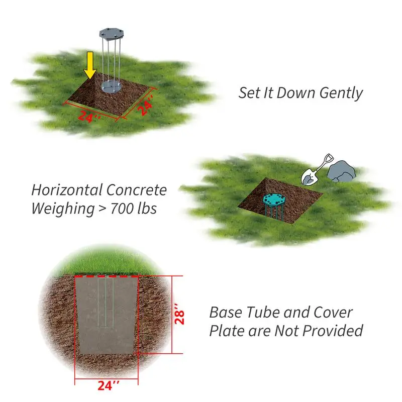 Base de sombrilla de acero resistente para patio, estabilidad en el suelo, soporta hasta 700 libras, 7,8" x 7,8" x 22