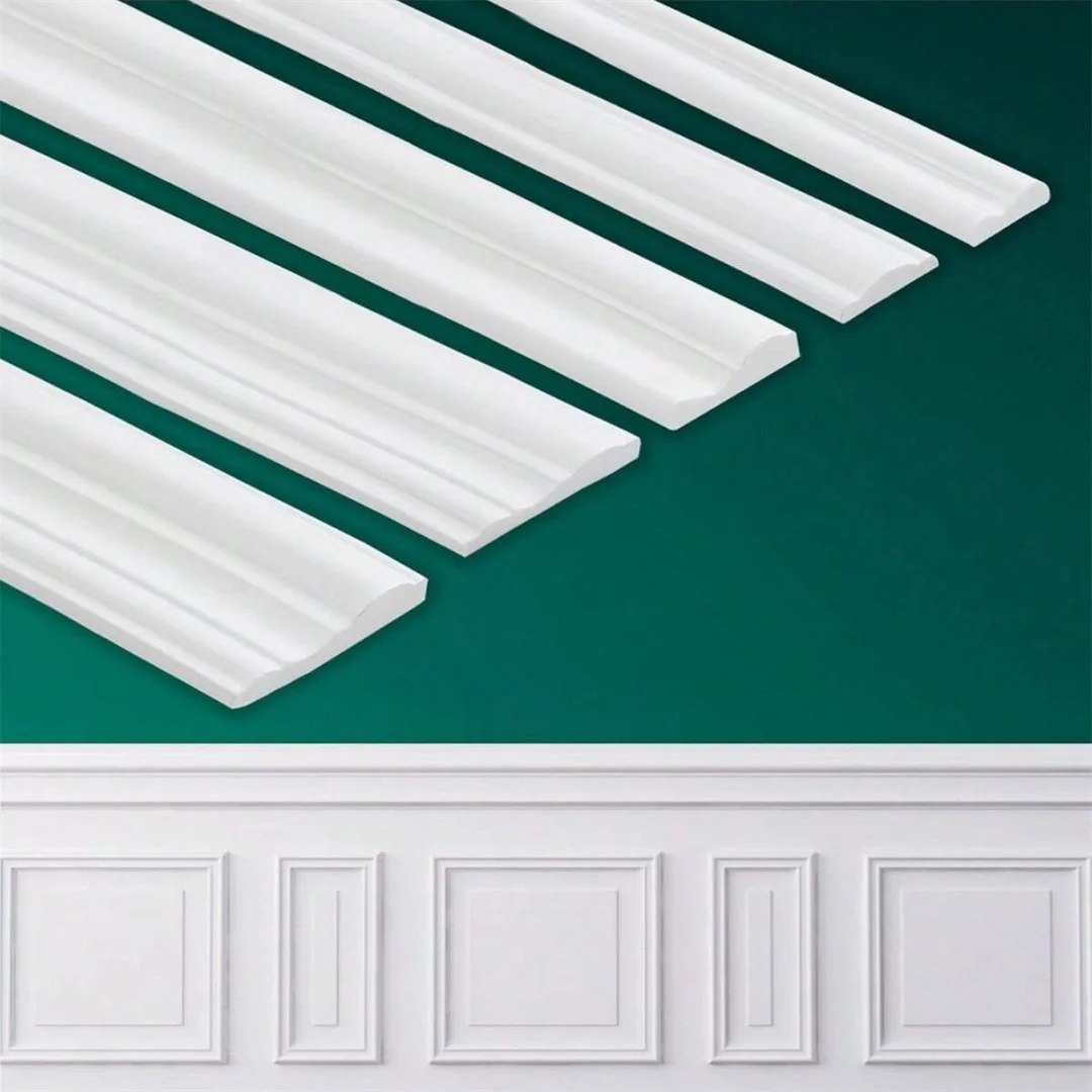 1PC 2m/78.74inch Peel and Stick Panels Molding Trim, PVC Flexible Chair Rail Classic Wall Trim, Self-Adhesive Wall Paneling Stri