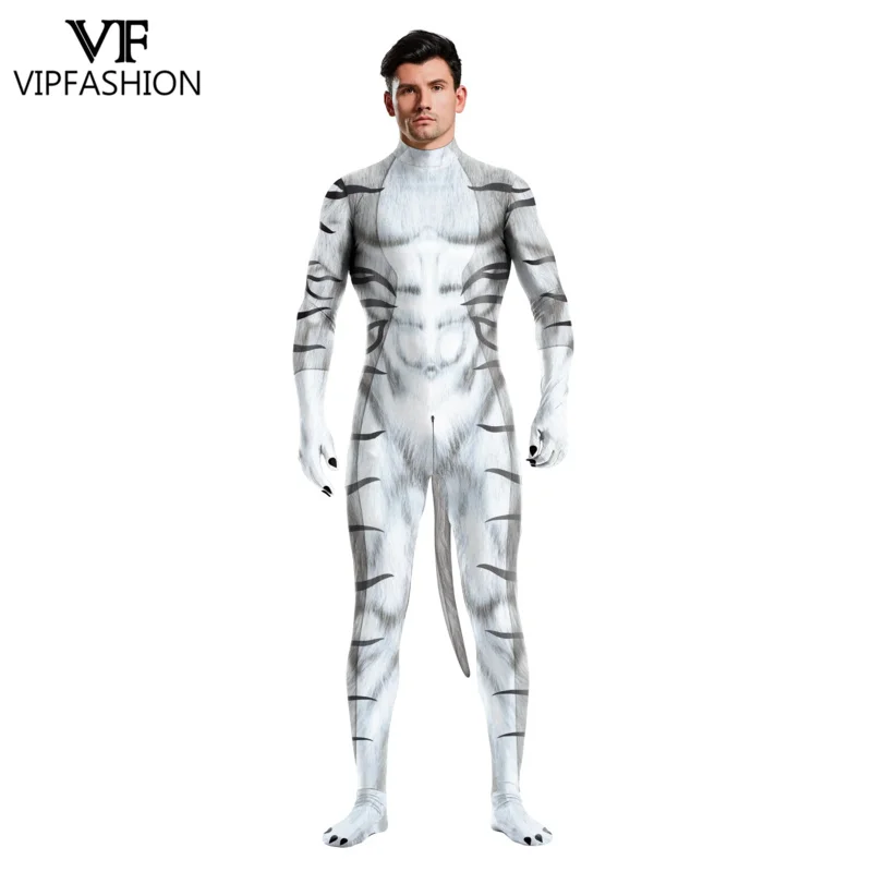 Cão de estimação masculino fantasia cosplay com cauda, zíper virilha com capa completa, bodysuit zentai, festa de Halloween, terno de Natal, moda VIP