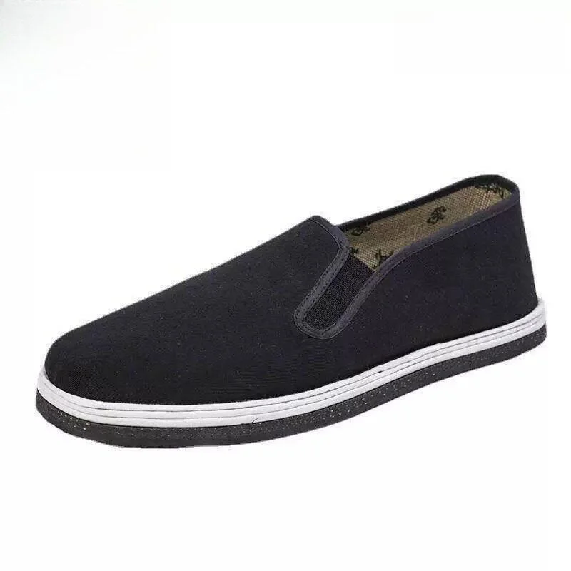 Thickened Tire Bottom Cloth Shoes Men's Work Site Anti-slip Wear-resistant Labor Protection Shoes Breathable Black Casual Shoes