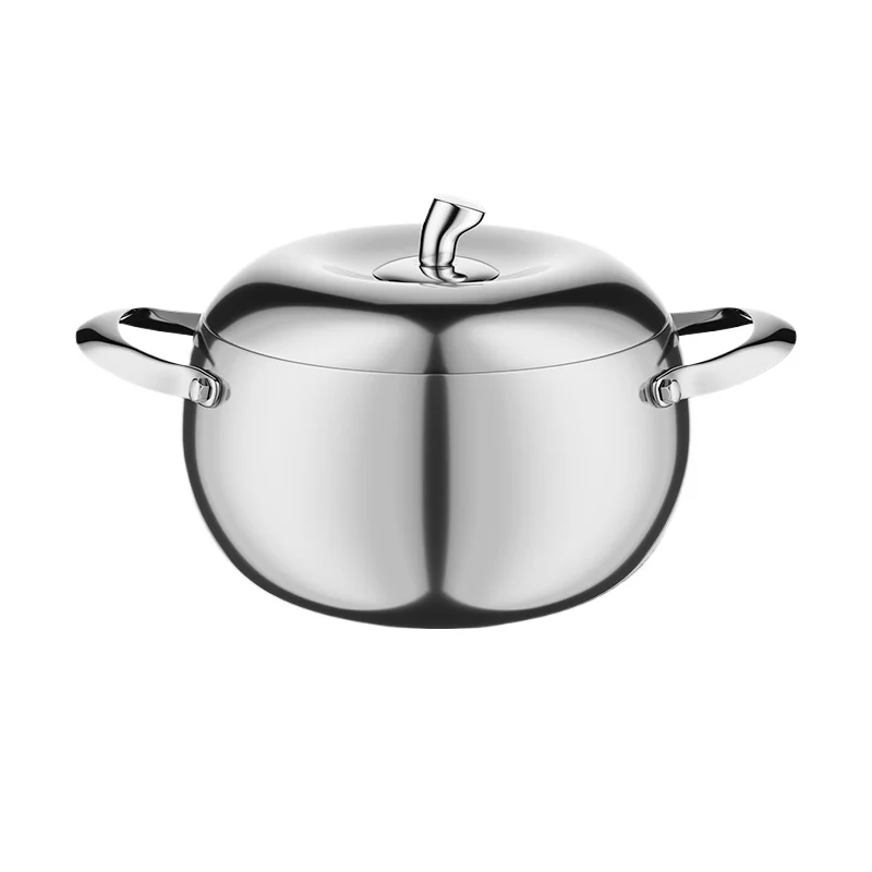 304 Stainless Steel Steaming Pot for Home Use Uncoated Cooking Pots Creative Apple Chafing Dish Quick Heating Cuisine