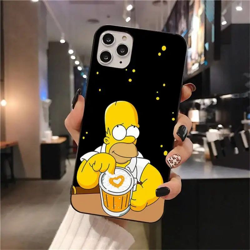 Disney śmieszne kreskówki Homer Simpson rodzina etui na telefony dla iphone 14 13 12 11 Pro Mini XS Max 8 7 Plus X SE 2020 XR silicona cove