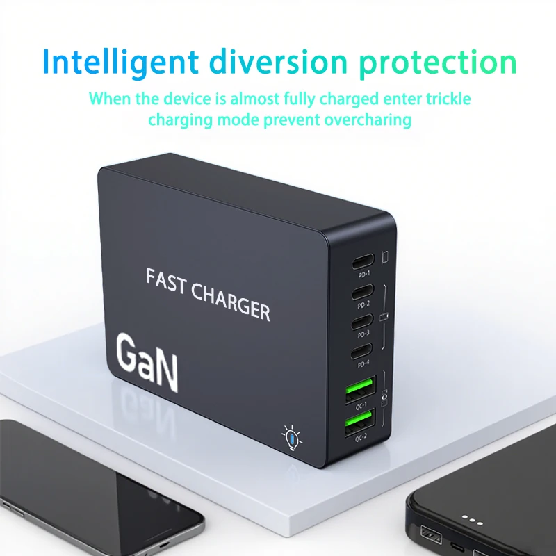 1100 واط GaN 6-Ports USB C شاحن 100 واط PPS محطة شحن سريعة لسامسونج آيفون كمبيوتر محمول اللوحي ماك بوك نوع C PD شواحن مكتبية #2
