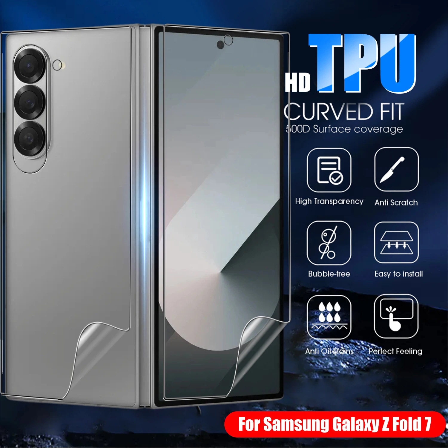 8in1 Fold7 المفصلي واقية هيدروجيل فيلم لسامسونج غالاكسي Z أضعاف 7 5G HD لينة الداخلية التغطية الكاملة واقي للشاشة ل ZFold7