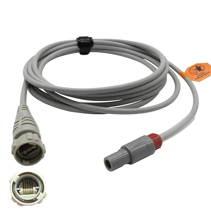 5-Pin Huanan Medical Compatible IBP Adapter Cable To Argon Transducer