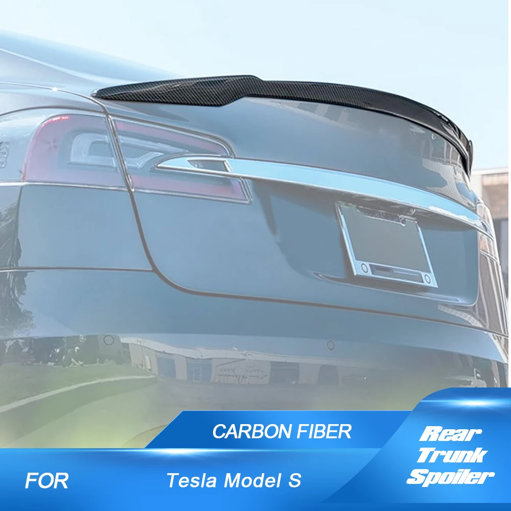 Cart Rear Trunk Spoiler Boot Lip Wing Spoiler For Tesla Model S 2014-2020 Rear Trunk Boot Lip Wing Spoiler Lid FRP/Carbon Fiber