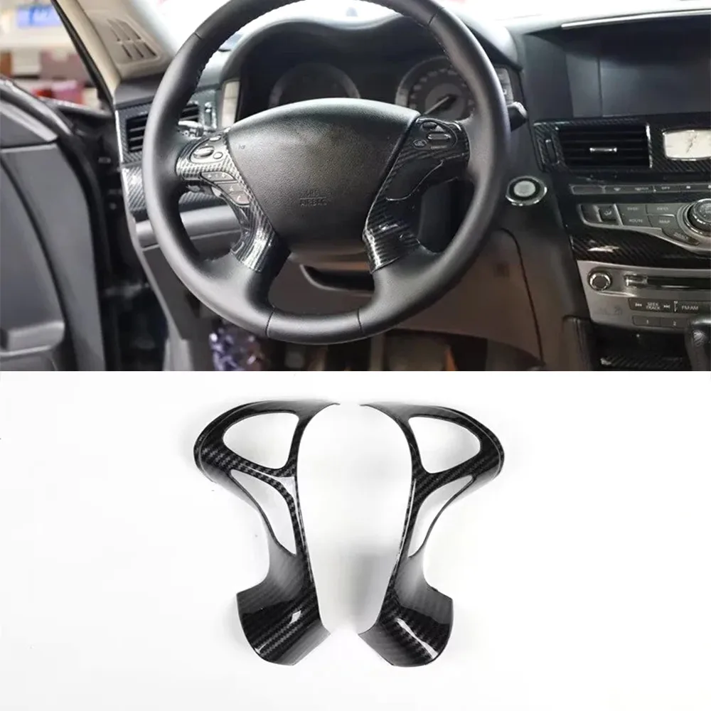 Car Steering Wheel Decoration ABS Cover Trim For Infiniti Q70 2013-2019 Interior Accessories Styling