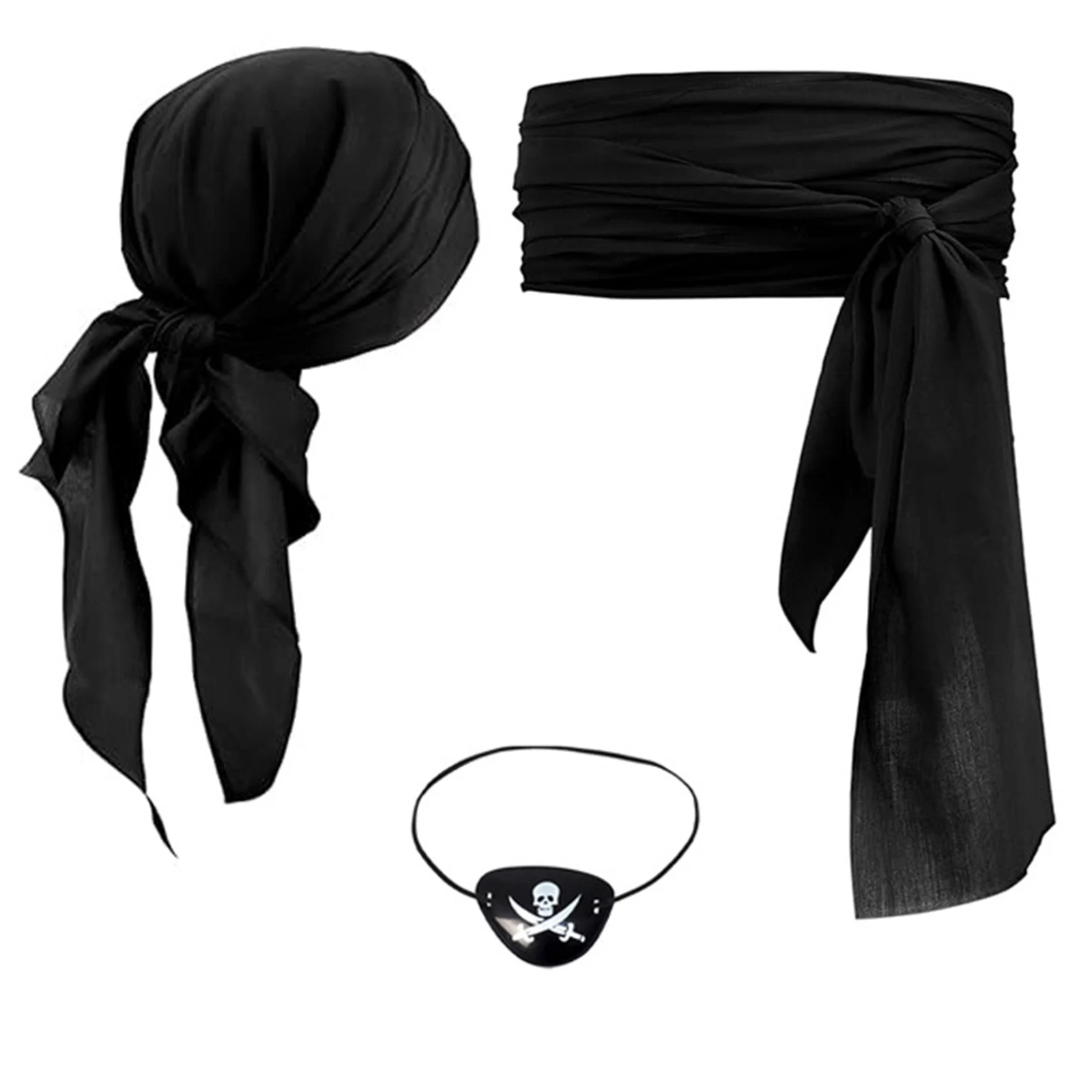 Ensemble de Cosplay Pirate, foulard, chapeau enveloppant, masque pour les yeux, certains avec ceinture, collier pour femmes, accessoires de Costume de Cosplay