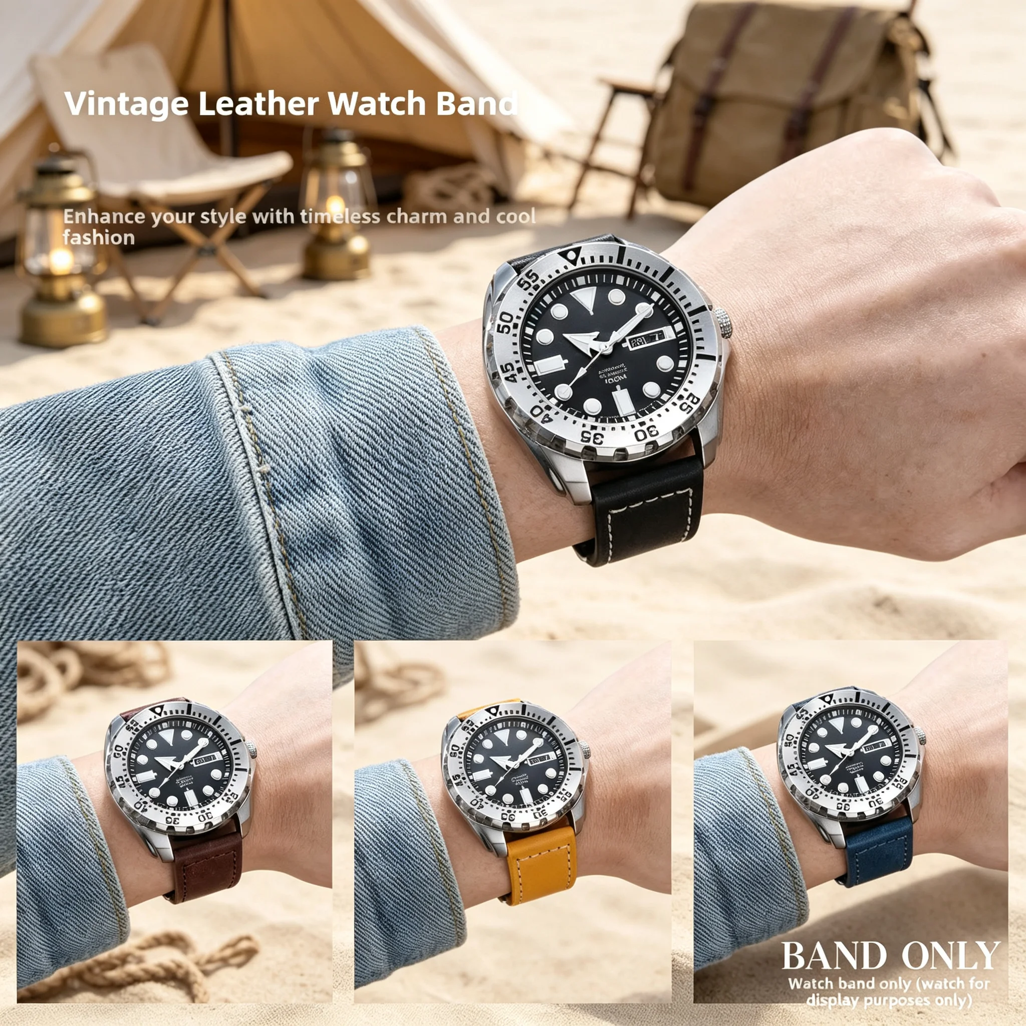 22mm 24mm Genuine Leather WatchBand For Seiko NO 5 Abalone Turtles Prospex SRP777 773 SRPC25 tudor Breitling Watch Strap accesso